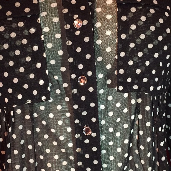 INC PETITE POLKA DOT BLOUSE SIZE MP - Picture 3 of 6